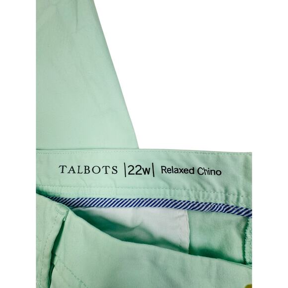Talbots Mint Green Lightweight Preppy Cotton Relaxed Chinos Women's Size 22W - Picture 4 of 7